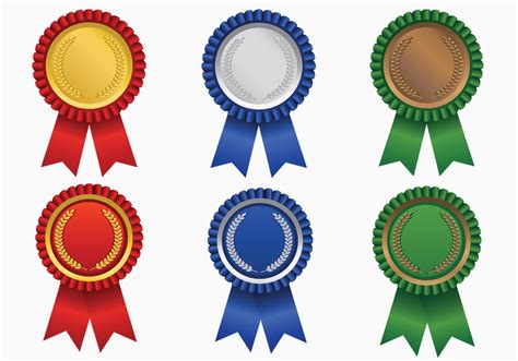 Bright Colored Award Ribbon Vector Pack 56791 Vector Art at Vecteezy