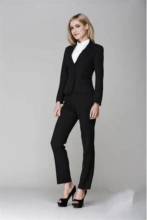 Business Suits For Work Wear Sets Formal Pant Suits Custom Made Black