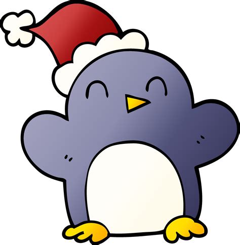 cartoon doodle christmas penguin 12168463 Vector Art at Vecteezy