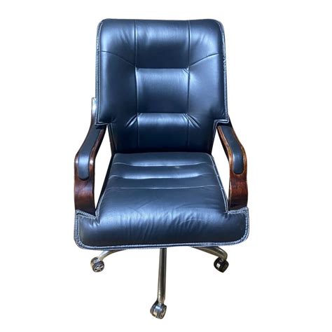 Leather High Back Black Office Boss Chair Adjustable Arm At Rs In