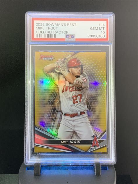 Mike Trout 2022 Bowman S Best 14 Gold Refractor 50 PSA 10 Price Guide