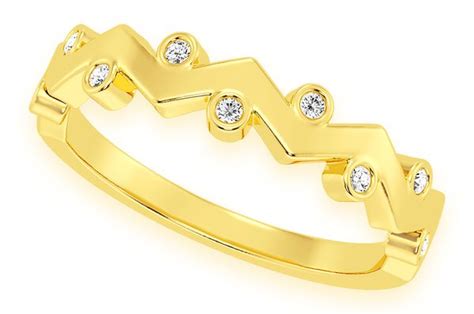 Icebox Zig Zag Bezel Diamond Ring K Solid Gold Ctw