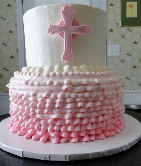 Buttercream Baptism Cake Baby Girl - CakeCentral.com