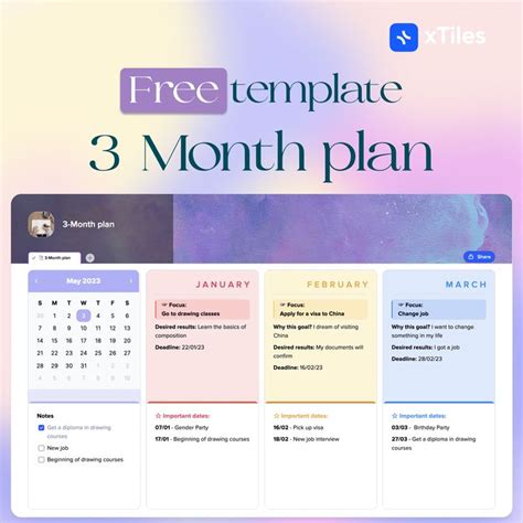 The Three Month Plan Is Displayed On A Desktop Screen