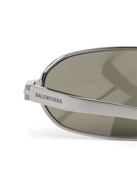 Balenciaga Tinted Round Frame Sunglasses In Silver Modesens