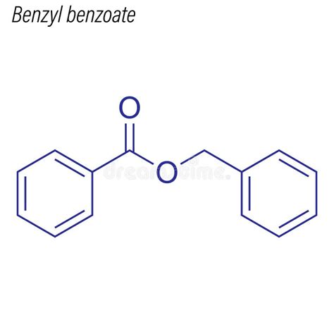 Vector Skeletal Formula Of Benzyl Benzoate Drug Chemical Molecule