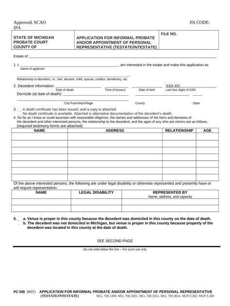 Application Probate Personal Form Fill Out Sign Online DocHub