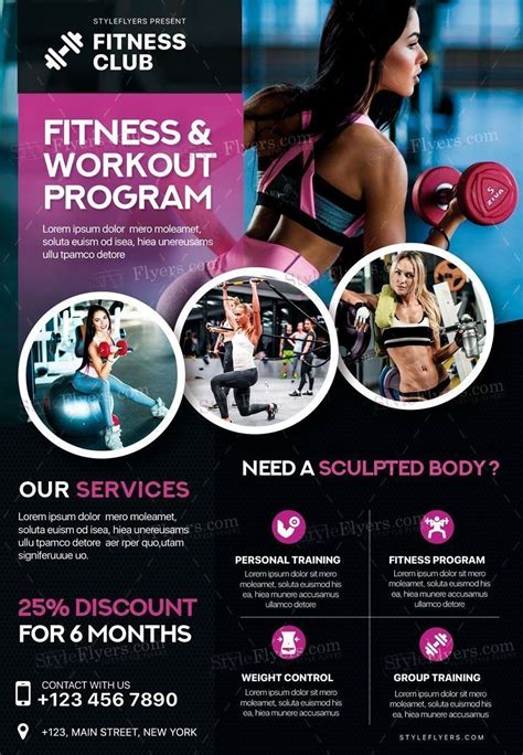 Gym Psd Flyer Template Web Design Flyer Design Fitness Flyer Fitness