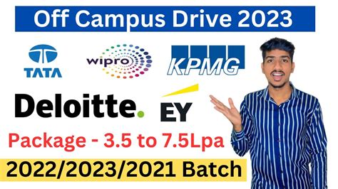 Wipro Recruitment Kpmg Tata Delloite Off Campus Drive