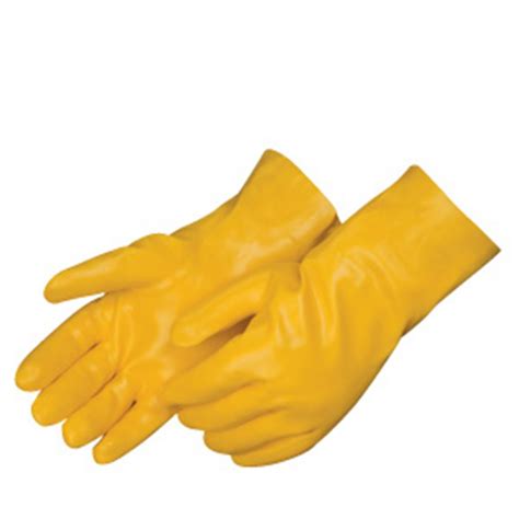 Smooth Yellow Pvc Coated Gloves 12 Inches