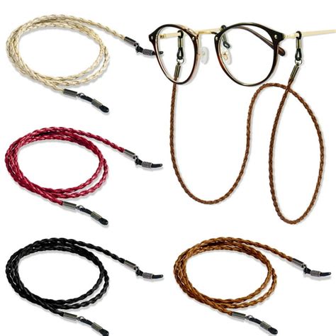 Tomorotec 4 Pack Eyeglasses Straps Cord Aphlos Eyeglass Retainer Leather Sunglass String