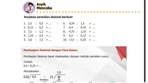 Kunci Jawaban Matematika Kelas Halaman Cara Hitung Pembagian