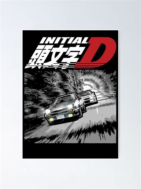 Initial D Mountain Drift Racing Tandem AE86 Vs EVO 5 Poster For