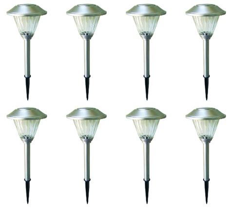 Hampton Bay Solar Stainless Led Light Set 8 Pack Pathway Landscape