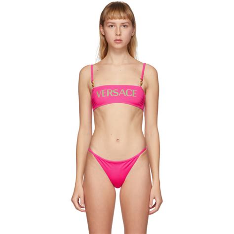 Versace Underwear Pink Medusa Coin Bikini Top Versace Underwear