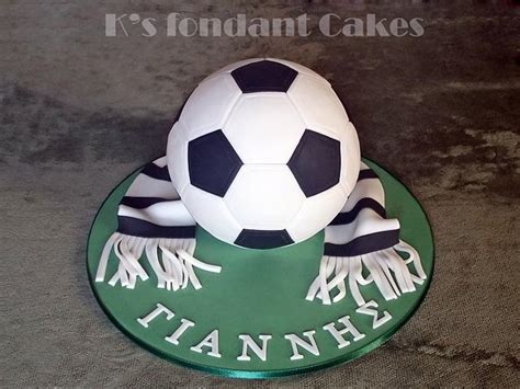 Soccer Ball Decorated Cake By K S Fondant Cakes Cakesdecor