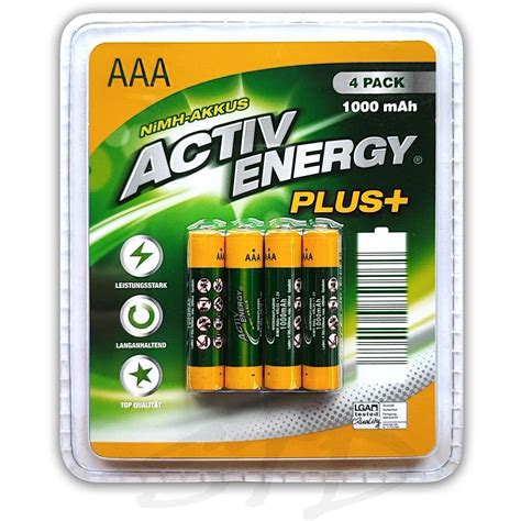 Activ Energy Akku Akkus Aaa Micro Hrm Mah Nimh Akkus