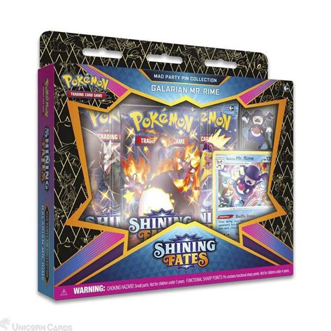 Pokemon TCG Shining Fates Mad Party Pin Collection Galarian Mr Rime