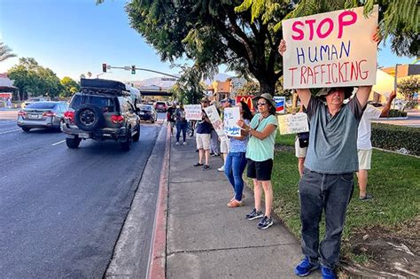 Protestors Rally To Raise Awareness Of Human Trafficking Claremont