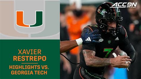 Miami Wr Xavier Restrepo Highlights Vs Georgia Tech Youtube