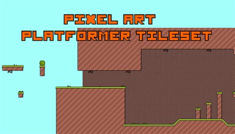 Pixel Art Platformer TileSet GameDev Market