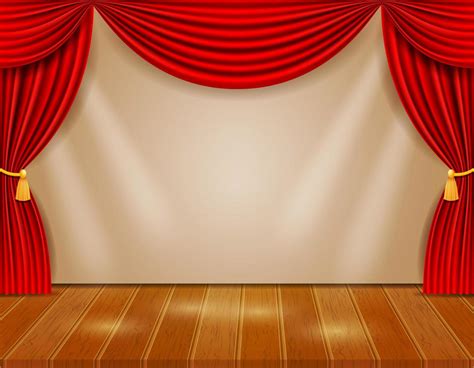 Escenario De Teatro Con Cortinas Rojas Vector En Vecteezy