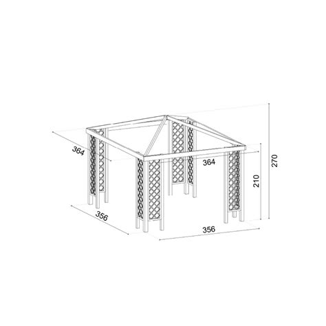 Gazebo In Legno X Da Giardino Pergola Copertura Pvc Grigliato