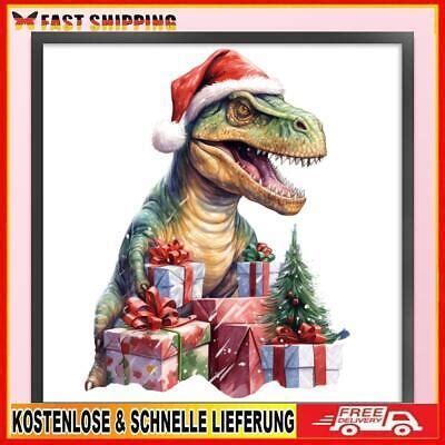 Vollstick Baumwollgarn Ct Bedruckt Weihnachts Dinosaurier Kreuzstich