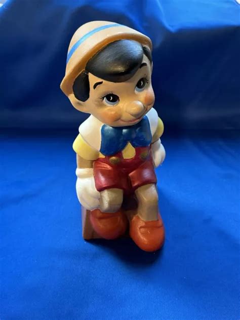 VINTAGE PINOCCHIO FIGURINE Hand Painted Ceramic Walt Disney Productions