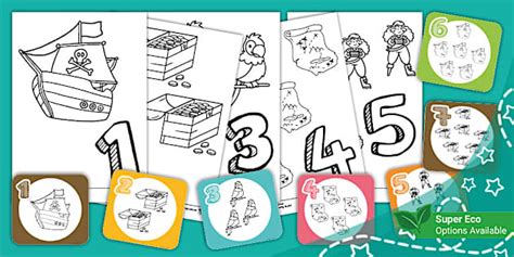 My First Pirate Counting Flashcards Hecho Por Educadores