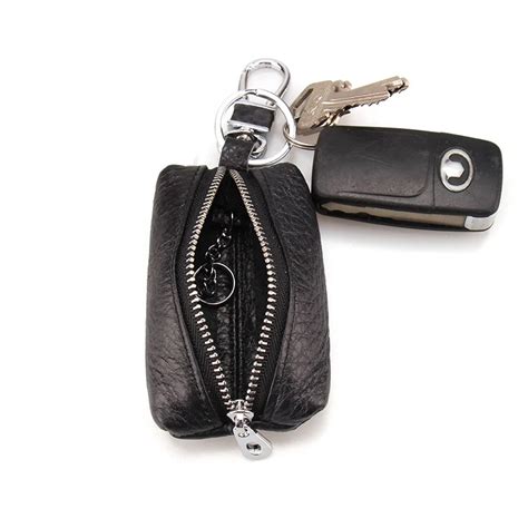 Men S Genuine Leather Zipper Keys Pocket Purse Car Key Case Holder