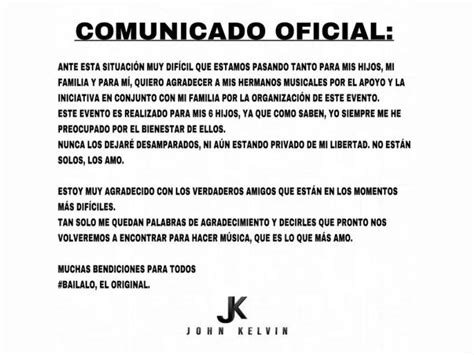 John Kelvin Responde A Críticas Por Concierto Benéfico Que Se Realizará A Su Favor Infobae