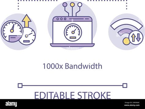 1000x bandwidth concept icon. 5G technologies idea thin line illustration. Mobile internet speed ...