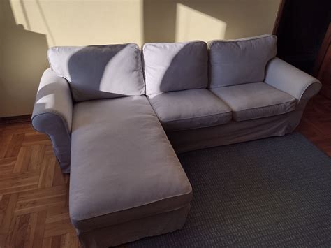 Sofa 3 Osobowa Z Szezlongiem Jasnobeżowa Ektorp Ikea Chotomów • Olx Pl