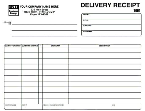 Delivery Receipt Template In Excel Format Receipt Template Invoice