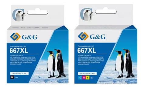 Pack 2 Cartuchos Alternativos H 667 Xl Negro Y Color Tinta Cuotas Sin