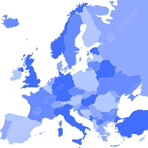 Ilustración Vectorial Del Mapa Político De Europa En Cuatro Tonos