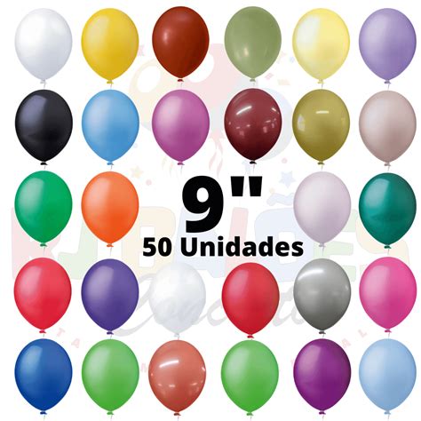 Balão Bexiga Látex 9 Polegadas 50 Unidades