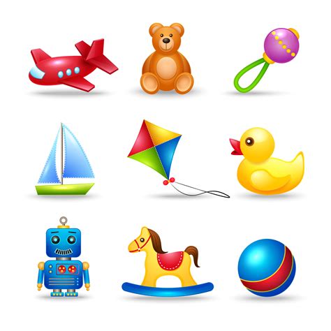 Baby Toys Icons Set 460450 Vector Art At Vecteezy