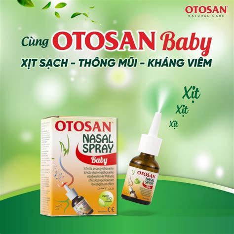 Dung dịch xịt mũi trẻ em Otosan Nasal Spray Baby 30ml nhập khẩu từ Ý