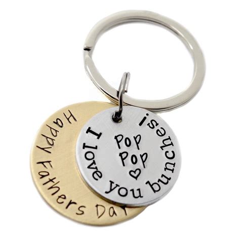 Personalized Dad Keychain First Fathers Day Keychain Etsy