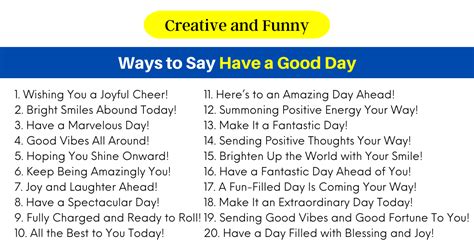 Creative And Funny Ways To Say Have A Good Day