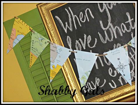 Shabby Gals: World Map Banner