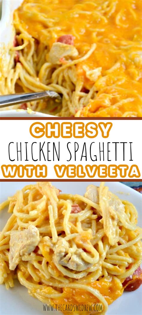 Chicken Spaghetti Velveeta Creamy Chicken Spaghetti Recipe Turkey Spaghetti Chicken Spaghetti