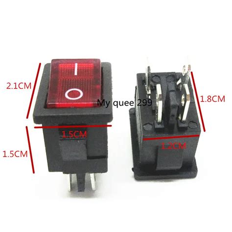 Rocker Switch Kcd Pin A V A Vred Button With Light On