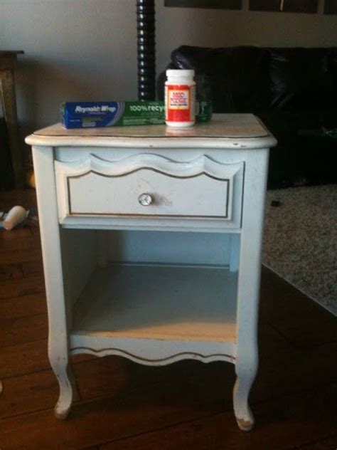 Refinished Nightstand With Tin Foil Redo Furniture Refinished