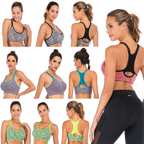 Womens Yoga Vest Fitness Tank Top Seamless Racerback Padded Sports Bra