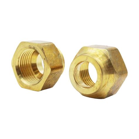 Everbilt 1 2 In Forged Flare Brass Nut Fitting 2 Pack 801329 The