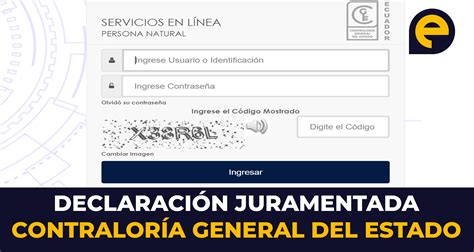 Declaraci N Juramentada Contralor A General Del Estado Tramite En Linea