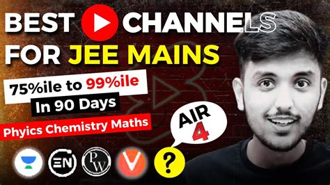 Free YouTube Channels For JEE Main 2024 99 Percentile In 90 Days